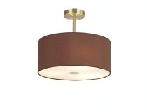 DK0370  Baymont 40cm Semi Flush 3 Light Antique Brass, Raw Cocoa/Grecian Bronze, Frosted Diffuser